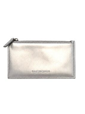 Balenciaga Essential Metallic Silver Long Card Holder